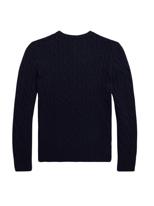 Maglione Bambino blu con intarsio a trecce POLO RALPH LAUREN | 322918291004